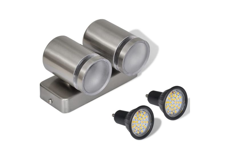 Vägglampa LED konformad GU10 rostfritt stål - Silver - Sänglampa vägg - Väggarmatur - Vägglampa