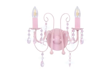Vägglampa med pärlor rosa 2xE14-lampor
