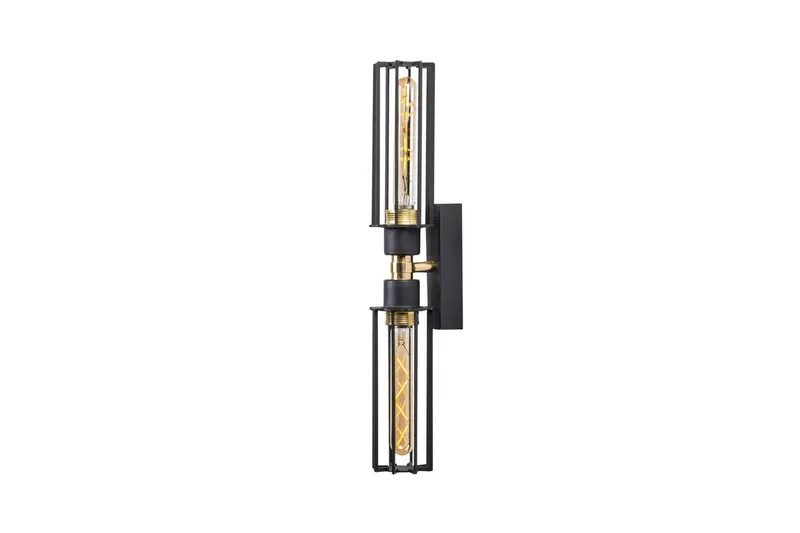 Vägglampa Sourab Skinande Svart / Rany, Guld/Svart