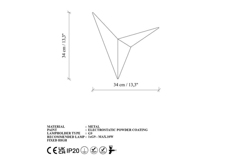 Vägglampa Stelin Rany - Guld - Belysning - Lampor & belysning inomhus - Vägglampa