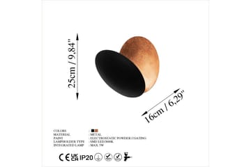 Vägglampa Zandel Svart / Koppar - Svart / Koppar - Belysning - Lampor & belysning inomhus - Vägglampa