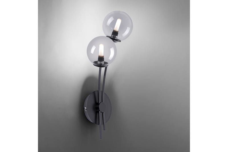 Vägglampa Zinacan 17x18 cm - Svart - Väggarmatur - Sänglampa vägg - Vägglampa