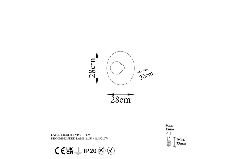 Vägglampa Zindale Koppar - 28 x 26 cm - Belysning - Lampor & belysning inomhus - Vägglampa