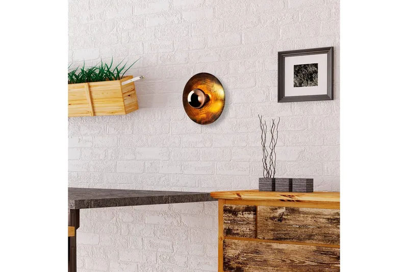 Vägglampa Zindale Koppar - 28 x 26 cm - Belysning - Lampor & belysning inomhus - Vägglampa