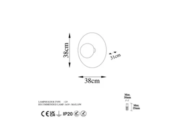 Vägglampa Zindale Koppar - 38 x 31 cm - Belysning - Lampor & belysning inomhus - Vägglampa