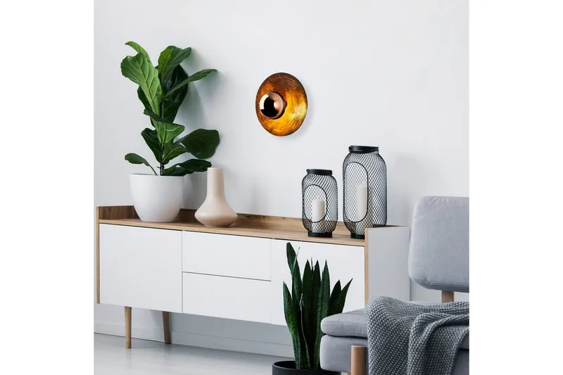 Vägglampa Zindale Koppar - 38 x 31 cm - Belysning - Lampor & belysning inomhus - Vägglampa