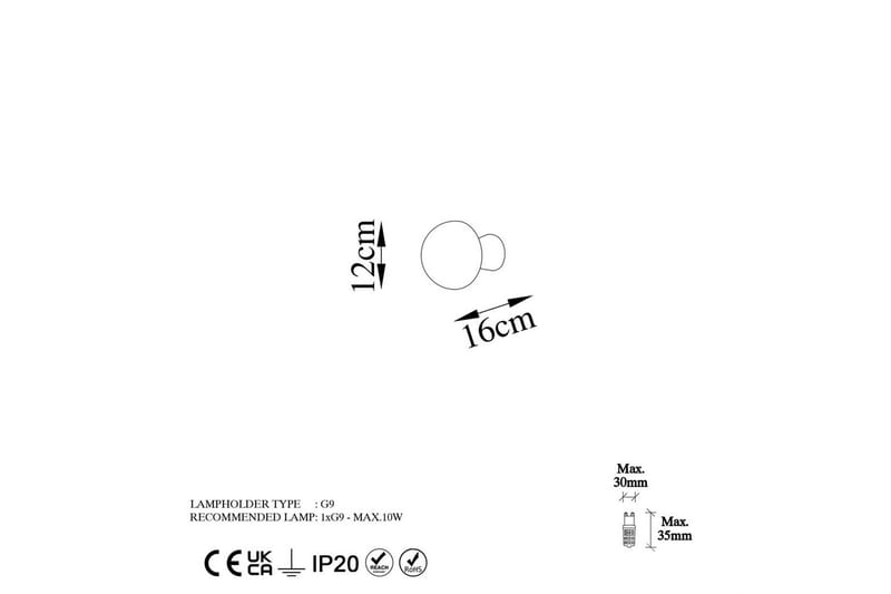 Vägglampa Polmar Rany - Diameter: 12 cm - Belysning - Lampor & belysning inomhus - Vägglampa