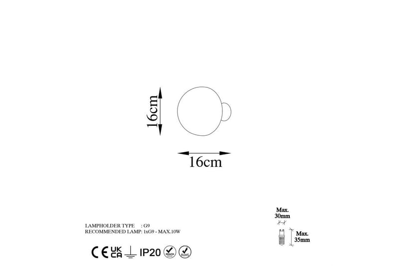 Vägglampa Polmar Rany - Diameter: 16 cm - Belysning - Lampor & belysning inomhus - Vägglampa