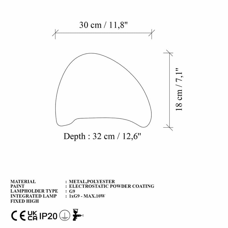 Vyrel Vägglampa 30 m - Vit - Belysning - Lampor & belysning inomhus - V ägglampa