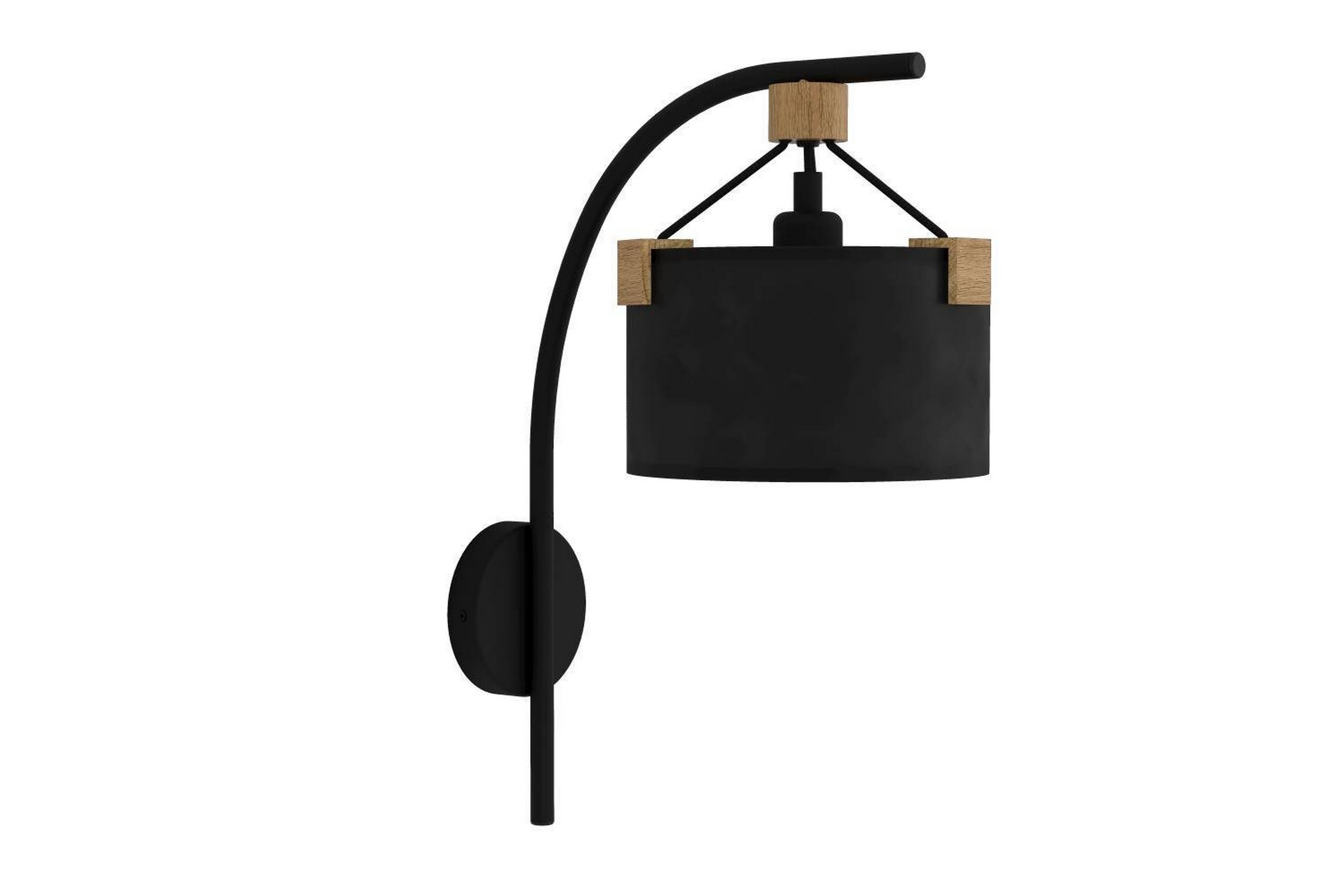 Vägglampa Eglo Potosi Svart/Trä -