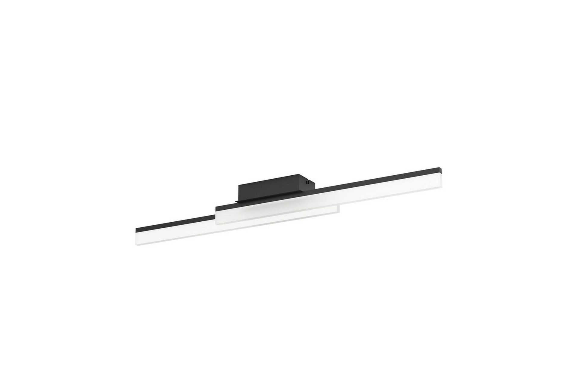 V&auml;gg-/Taklampa Eglo Palmital Svart Satinerad - Silver/Svart