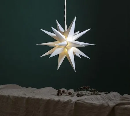Alice Adventsstjärna 60 cm i Plast med batteri och LED - Vit - Belysning - Julbelysning - Adventsstjärna