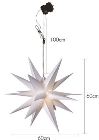 Alice Adventsstjärna 60 cm i Plast med batteri och LED - Vit - Belysning - Julbelysning - Adventsstjärna