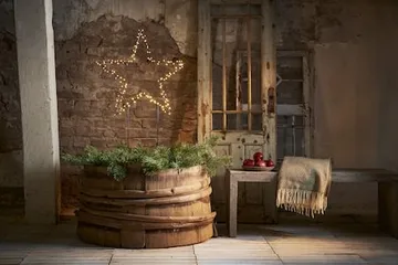 Barlumi Siluett Hög Adventsstjärna på Fot 115 cm - Jullampa i metall - Svart - Belysning - Julbelysning - Adventsstjärna