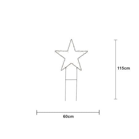 Barlumi Siluett Hög Adventsstjärna på Fot 115 cm - Jullampa i metall - Svart - Belysning - Julbelysning - Adventsstjärna