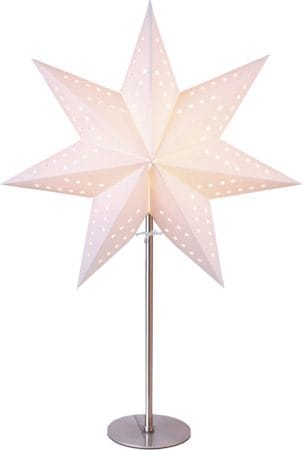 Bobo Adventsstjärna på Fot 34 cm - Jullampa i papper & metall - Vit - Belysning - Julbelysning - Adventsstjärna