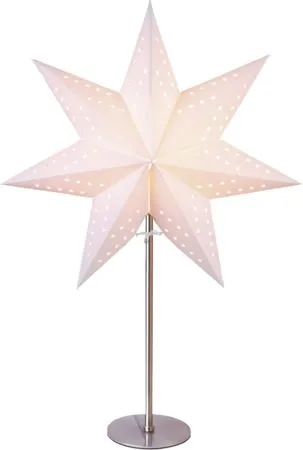 Bobo Adventsstjärna på Fot 34 cm - Jullampa i papper & metall - Vit - Belysning - Julbelysning - Adventsstjärna