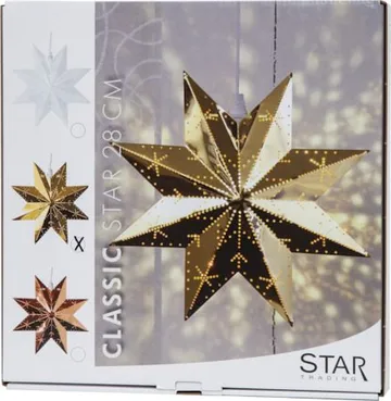 Classic Liten Adventsstjärna 28 cm – Jullampa i Metall - Mässing - Belysning - Julbelysning - Adventsstjärna