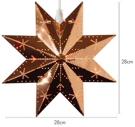 Classic Liten Adventsstjärna 28 cm - Jullampa i Metall - Koppar - Belysning - Julbelysning - Adventsstjärna