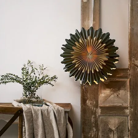 Crystal Pappersstjärna 50 cm - grön/guld - Belysning - Julbelysning - Jullampor