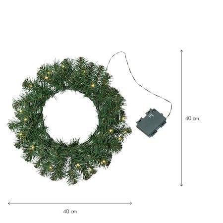 Dalbo Krans med belysning 40 cm - grön - Belysning - Julbelysning - Julbelysning utomhus