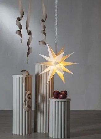 December 3D Pappersstjärna 55 cm 18 Uddar - Vit - Belysning - Julbelysning - Adventsstjärna