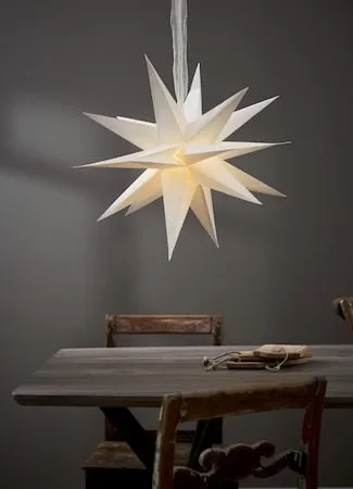December 3D Pappersstjärna 55 cm 18 Uddar - Vit - Belysning - Julbelysning - Adventsstjärna
