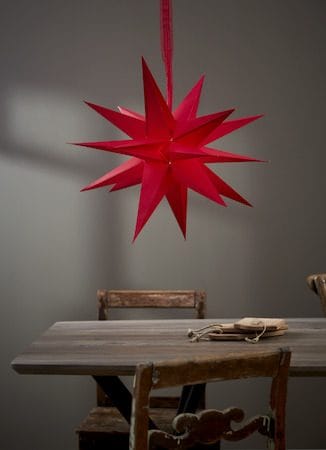 December Pappersstjärna 55 cm - Jullampa - Röd - Belysning - Julbelysning - Adventsstjärna