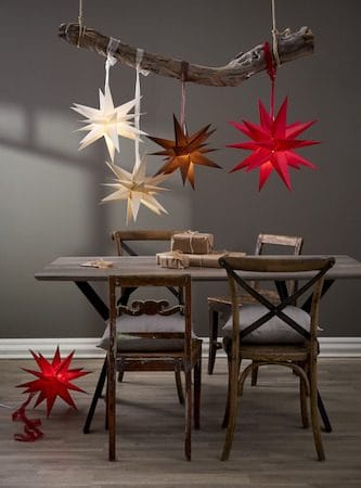December Pappersstjärna 55 cm - Jullampa - Röd - Belysning - Julbelysning - Adventsstjärna