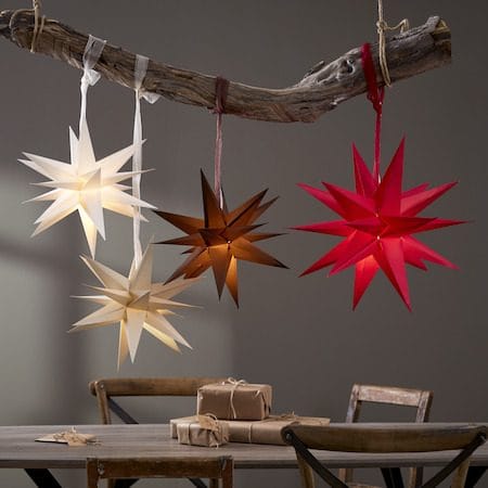 December Pappersstjärna 55 cm - Jullampa - Röd - Belysning - Julbelysning - Adventsstjärna