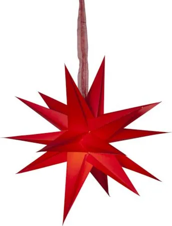 December Pappersstjärna 55 cm - Jullampa - Röd - Belysning - Julbelysning - Adventsstjärna