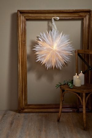 Dis Pappersstjärna  60 cm - Hängande jullampa - Vit - Belysning - Julbelysning - Adventsstjärna