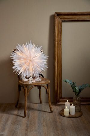 Dis Pappersstjärna  60 cm - Hängande jullampa - Vit - Belysning - Julbelysning - Adventsstjärna