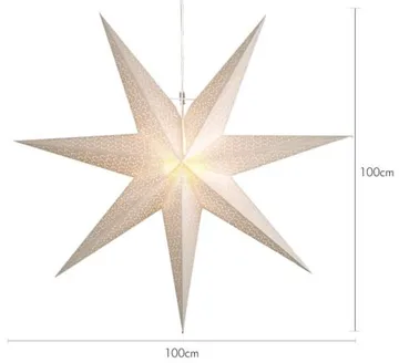 Dot Stor adventsstjärna 100 cm - Jullampa i papper - Vit - Belysning - Julbelysning - Adventsstjärna