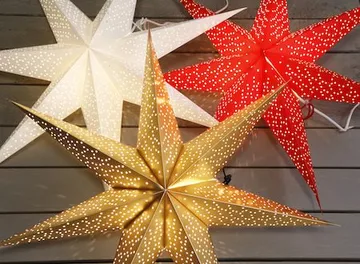 Dot Stor Adventsstjärna 70 cm - Jullampa i Papper - Vit - Belysning - Julbelysning - Adventsstjärna