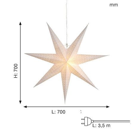 Dot Pappersstjärna 70 cm - vit - Belysning - Julbelysning - Jullampor
