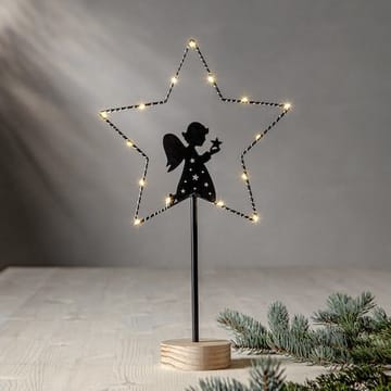Glimta Inomhusdekoration belysning 25 cm - svart med naturfärgad träbas - Belysning - Julbelysning - Jullampor
