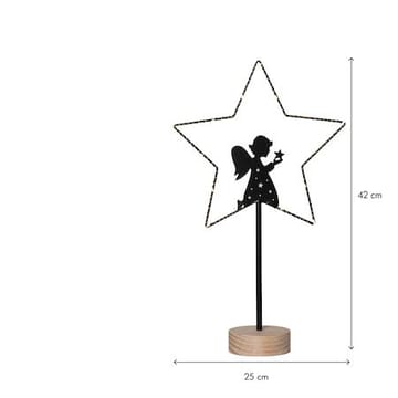 Glimta Inomhusdekoration belysning 25 cm - svart med naturfärgad träbas - Belysning - Julbelysning - Jullampor