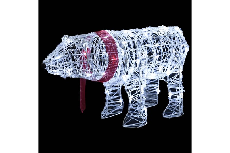 Juldekoration björn 45 LED 71x20x38 cm akryl - Vit - Julbelysning utomhus