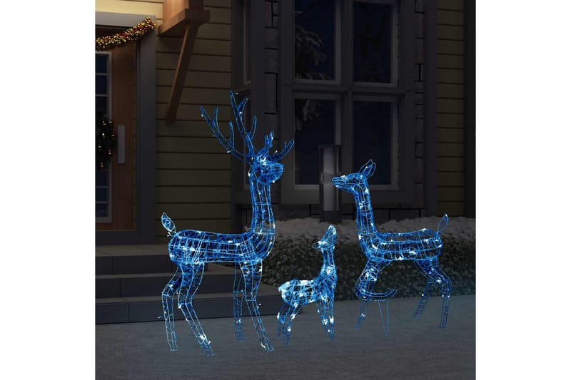 Juldekoration renfamilj akryl 300 LED blå - Julbelysning utomhus