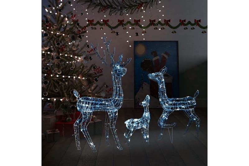 Juldekoration renfamilj akryl 300 LED kallvit - Julbelysning utomhus