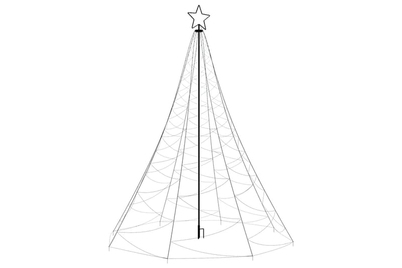 Julgran med metallstång 500 LED kallvit 3 m - Vit - Julbelysning utomhus