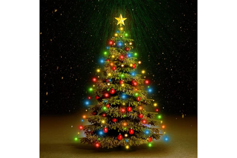 Ljusnät för julgran 150 lysdioder färgglad 150 cm - Flerfärgad - Julbelysning utomhus