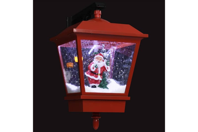 Vägglykta med lampa och jultomte röd 40x27x45 cm - Röd - Julbelysning utomhus