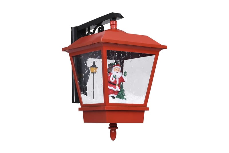 Vägglykta med lampa och jultomte röd 40x27x45 cm - Julbelysning utomhus