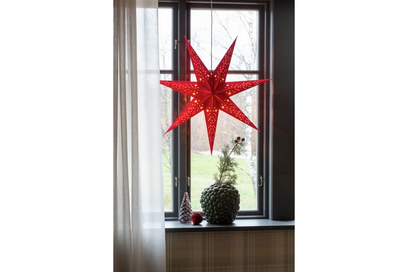 Pappersstjärna sammet 78 cm Röd - Konstsmide - Jullampor - Adventsstjärna