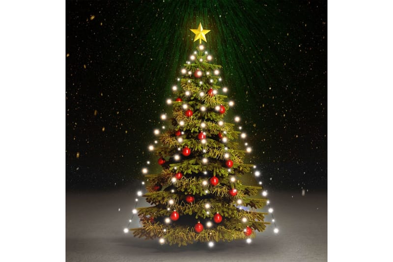 Ljusnät för julgran 210 lysdioder kallvit 210 cm - Vit - Julbelysning utomhus
