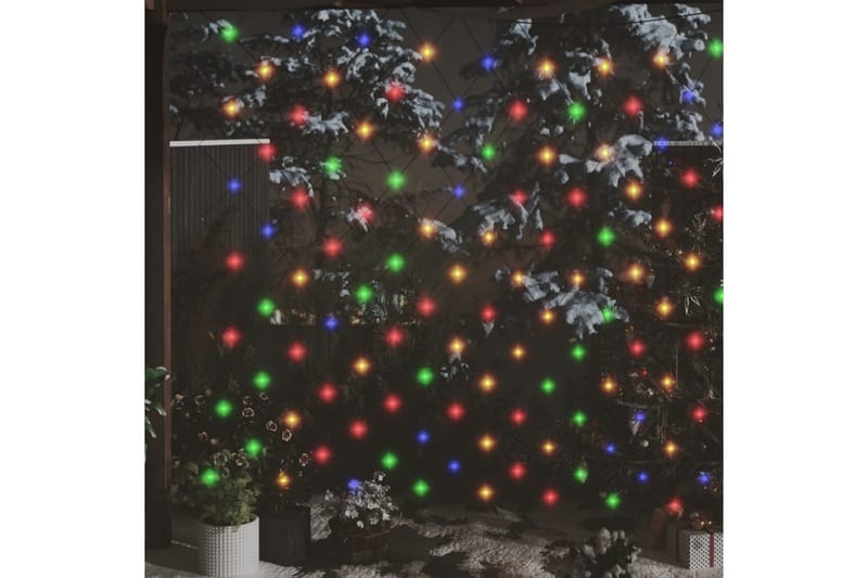 Ljusnät flerfärgad 3x3 m 306 LED inne/ute - be Basic - Julbelysning utomhus