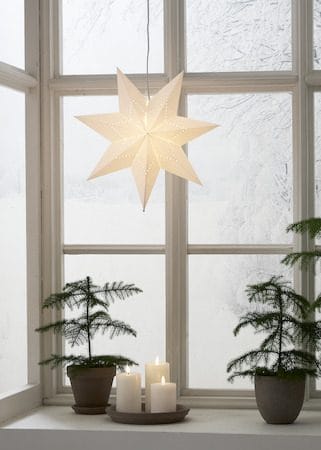 Lysa Adventsstjärna 43 cm - Jullampa i papper - Vit - Belysning - Julbelysning - Adventsstjärna