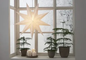Lysa Stor adventsstjärna 80 cm - Jullampa i papper - Vit - Belysning - Julbelysning - Adventsstjärna